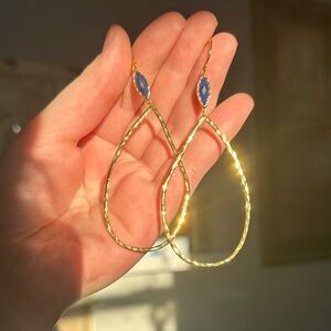 Lapis Lazuli gold hoop earrings